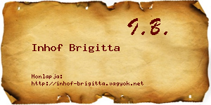 Inhof Brigitta névjegykártya